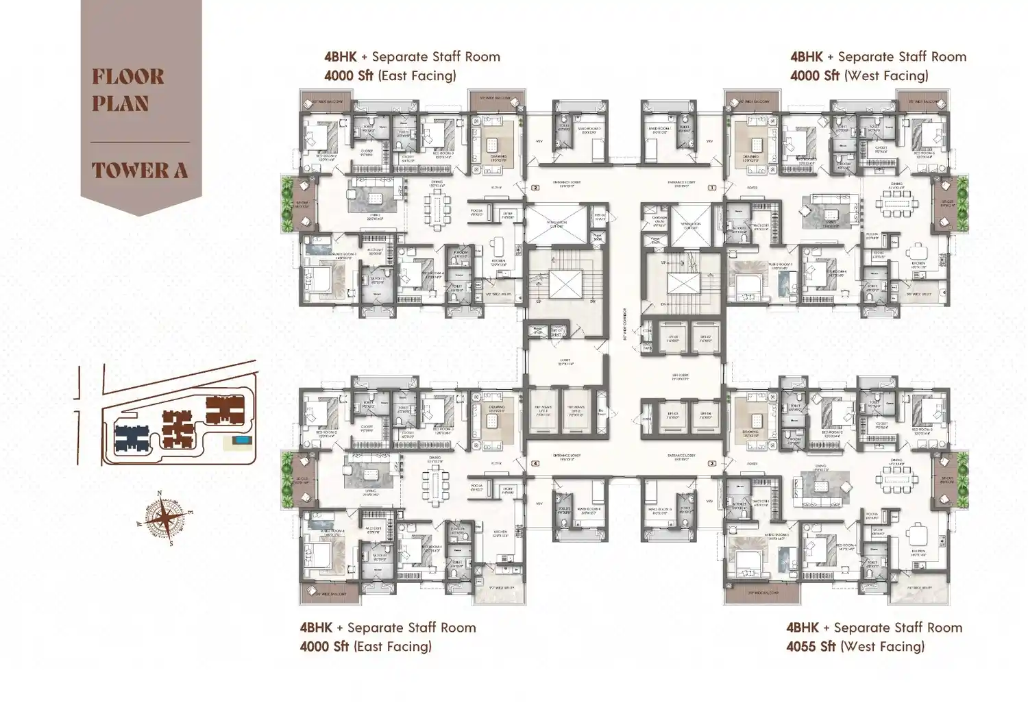 3 BHK Floor Plan - Godrej Mahalunge Pune